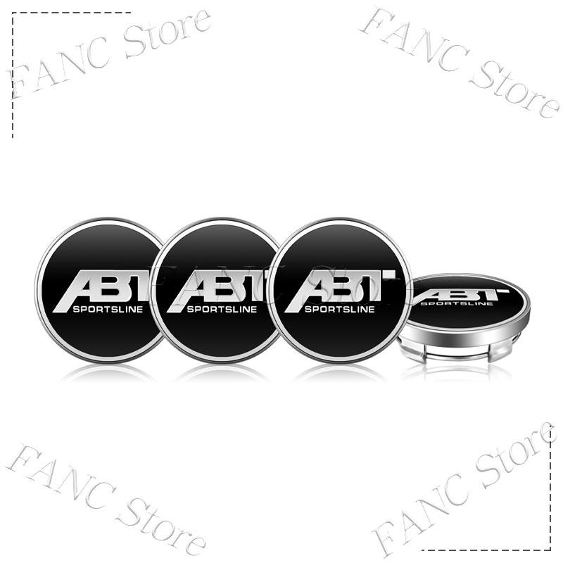 4Pcs 56/60mm ABT Emblem Car Wheel Center Hub Cap Rim Refit Dust-proof Badge Covers Sticker For Universal Car Styling Accessories
