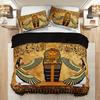 Ensemble de literie 3 pièces Gardien Pharaon Égyptien Impression 3D Ensemble de housse de couette confortable Taille King Queen Twin Simple Cadeau d'anniversaire Décor de chambre