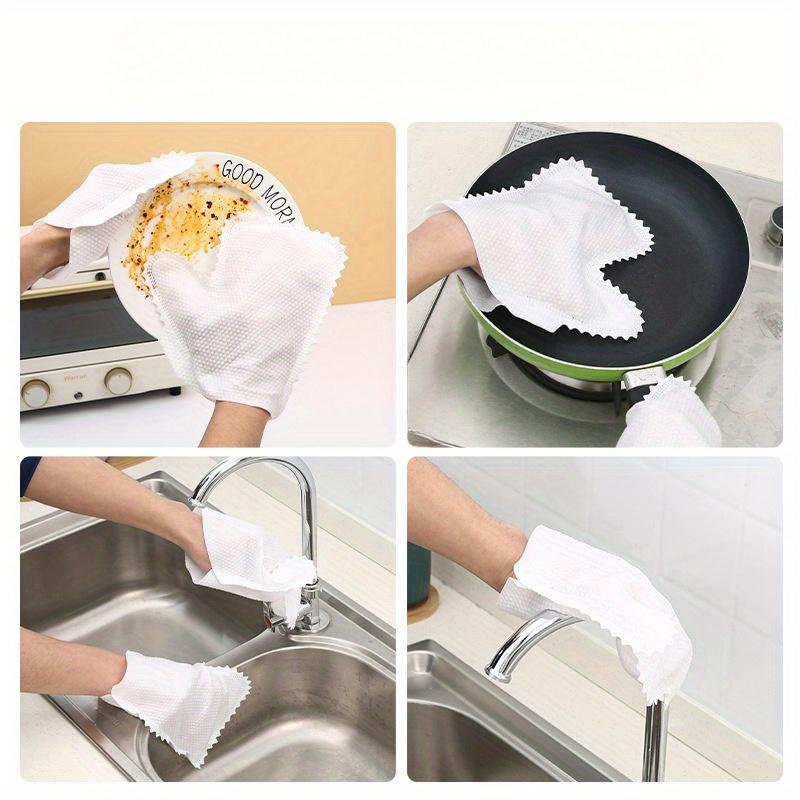 10-50PC Dusting Gloves Fish Scale Dust Clean Gloves Housework Disposable Cloth Gloves Dry Wet Dusting Paper Towel Lazy Rag Glove