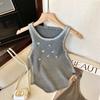 Tweed-style Butterfly Unique Knitted Vest for Women In Summer Dopamine Outfit Sleeveless Outerwear Slim-fitting Sexy Top