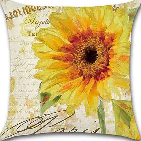 Retro Plant Floral Print Linen Pillow Case Home Living Room Sofa Car Cushion Pillow