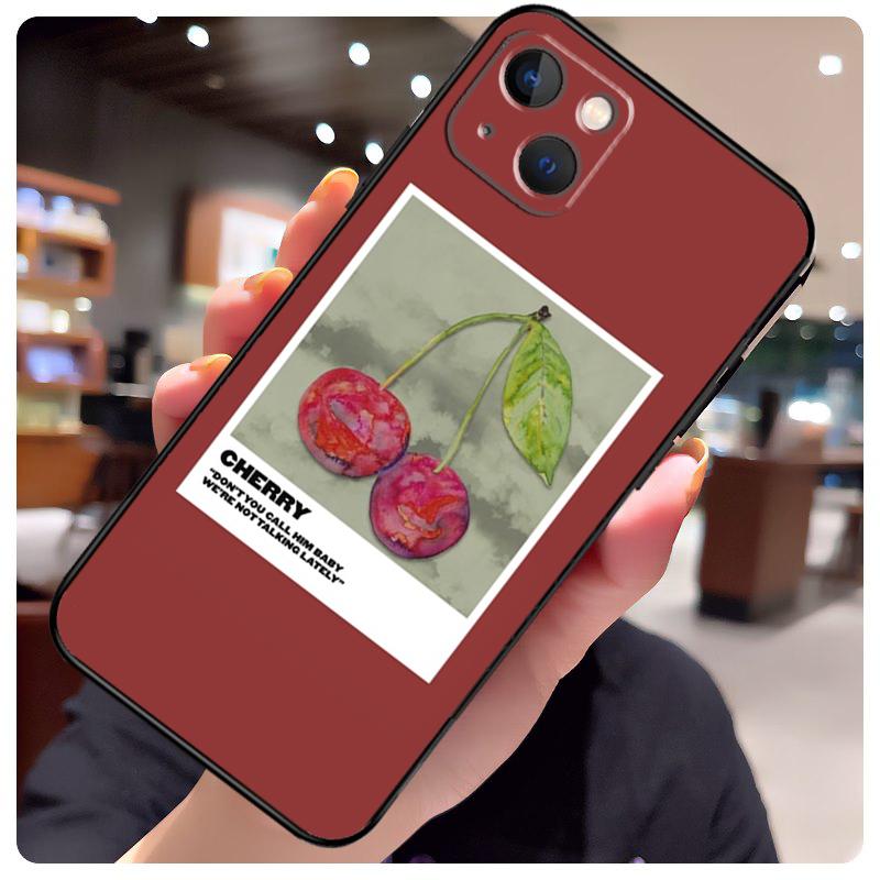 Cherry Pattern Case For iPhone 15 Pro Max 14 13 12 11 16 17 Pro Max mini 15 16 Plus 16e 17 Air Phone Cover
