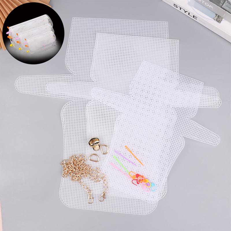 Plastic Mesh For Bag Making Diy Handcraft Bags Weaving Material Latch Hook Bags Made Plastic Grid Hook Crafts Making Accessories