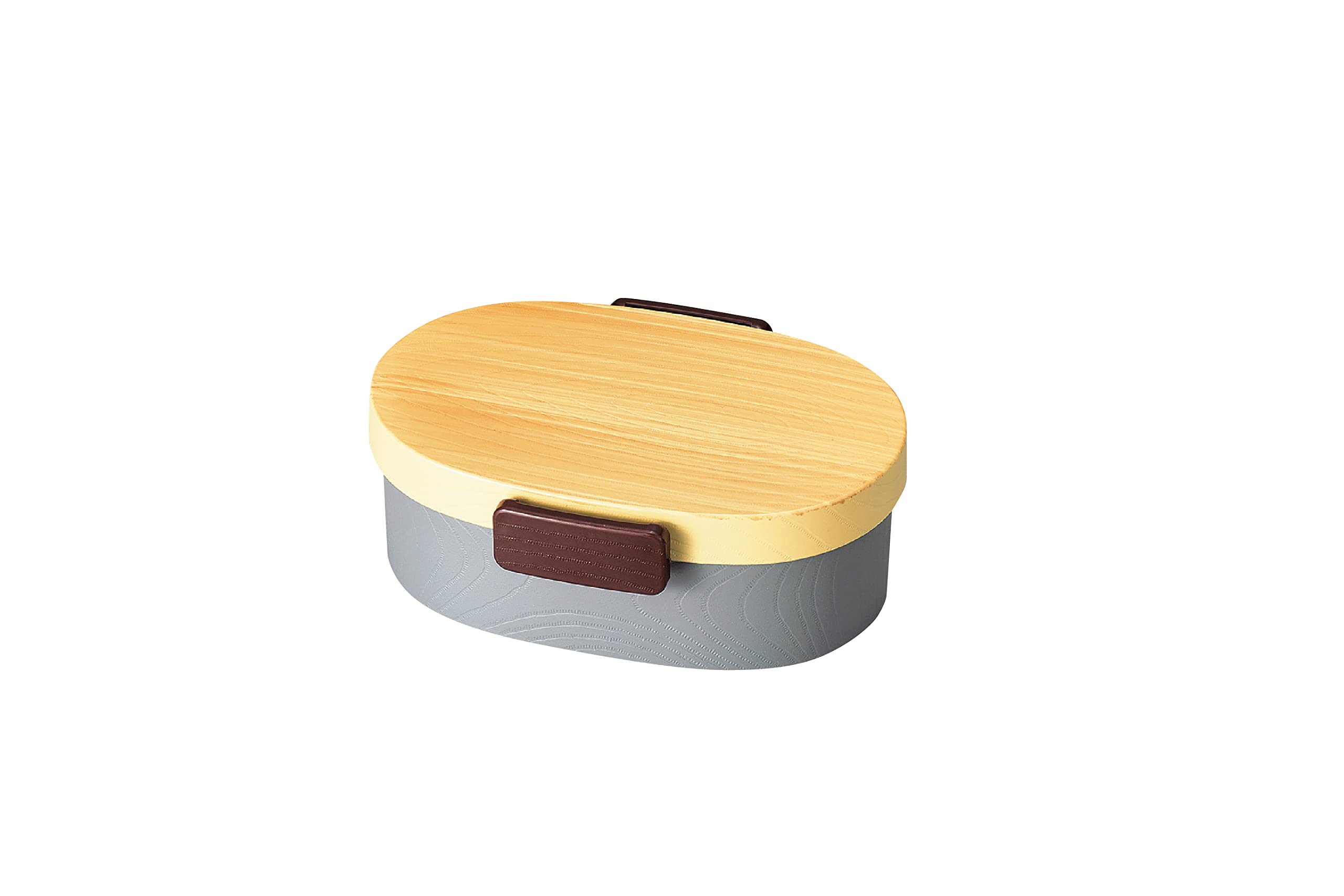 

Tatsumiya wood grain oval lunch Hinoki small 30424 Tight-style box, gray,