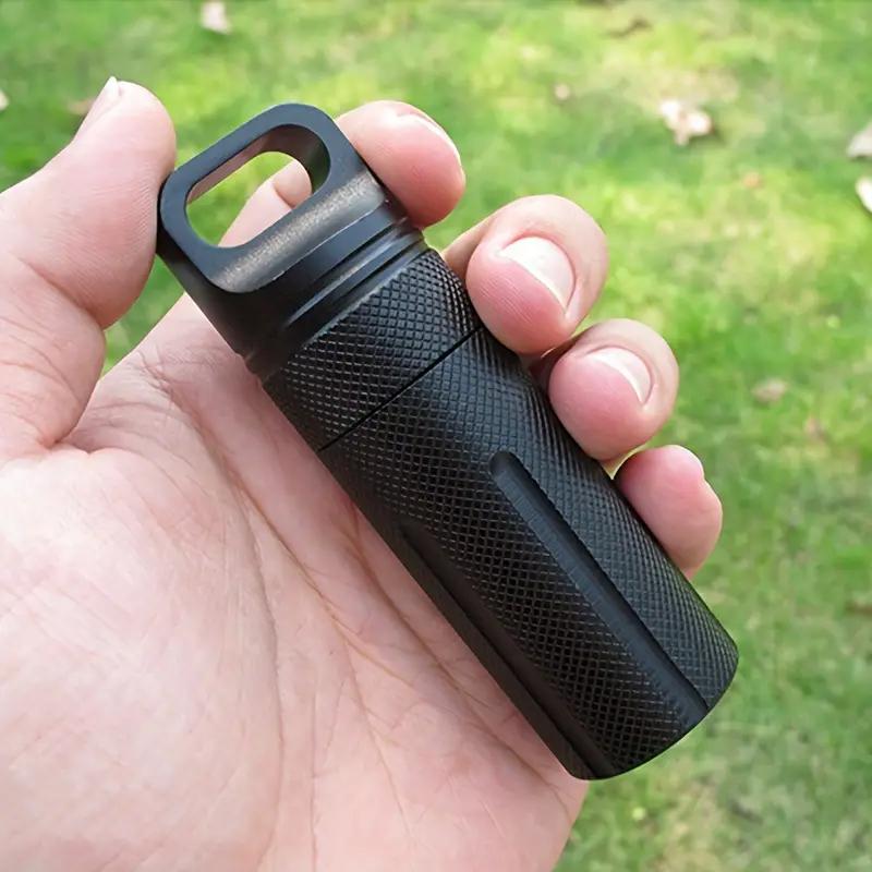 Aluminum Alloy Waterproof Pill Case Portable Sealed Medicine Bottle First Aid Outdoor Storage Container Single Piece Tank Box