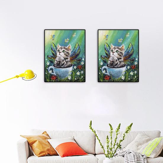 1 Set 5D DIY Diamond Painting Kit Landscapes Cats Butterflies Pattern Diamond Painting Picture for Home Decor