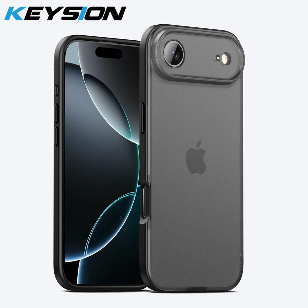 KEYSION Transparent Matte Case for iPhone 17 Air Translucent Soft Silicone+PC Shockproof Phone Back Cover for iPhone 17 Air 2025
