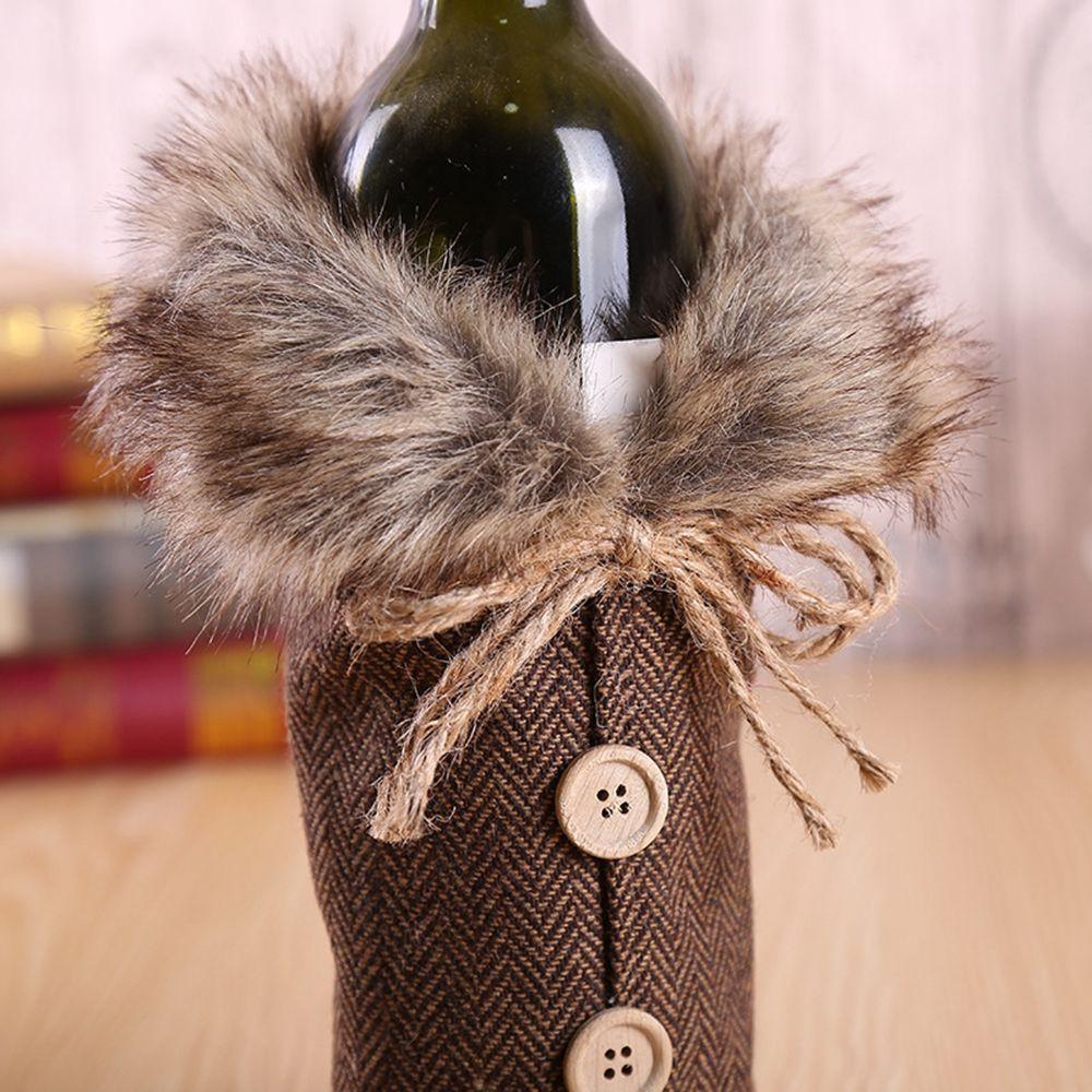 Style Button Coat Style Christmas Decor Christmas Table Ornaments Home Decor Wine Bottle Cover