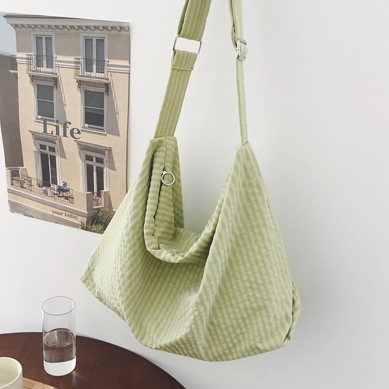 

Versatile Messenger Bag Women S Large-Capacity Commuter Shopping Bag Simple And Lightweight Shoulder Bag Student Messenger Bag зелений