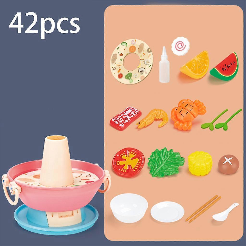 Birthday Gift Children's for Play House Kitchen Cooking Set Toy Household Appliances Toys Kitchen for Play HouseEducatio  pink