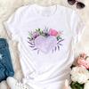 Women Graphic Tees Kawaii Printing Fashion White Cloth Casual 90S Creative Short Sleeve Tshirts Summer Basic Female Trend Style