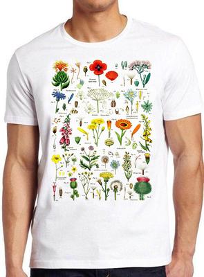 Flowers Variations British Wildflowers Retro Cool Top Tee T Shirt M509