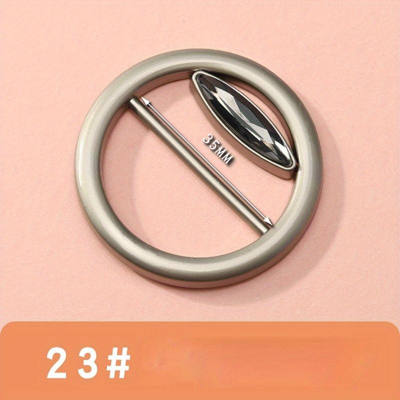 Round Shape Elegant Tee Shirt Clips Scarf Buckles T-Shirt Clip Ring Clothes Corner Knotted Buckles Inner Diameter 29-35mm