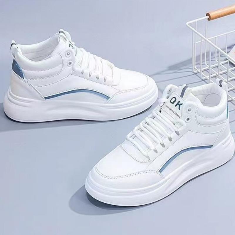 

Белые кроссовки на толстой подошве, увеличивающие рост, женские универсальные повседневные студенческие кроссовки на мягкой подошве, осенне-зимние высокие кеды 40 синий