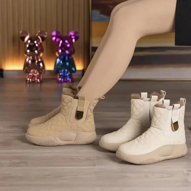 Fashion Women's Booties Snow Boots Plus Warm Comfrtable Ankle Shoes for Woman Plush Demi-season Comfortable and Elegant Sale Goth Pu Y2k