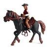 TOPINCN Cowboy Riding Toy, Highly Realistic, Glossy Colors, Suitable for Children's Tabletop Figures, Plastic, Safe, Lifelike Details, 1 Piece (Black