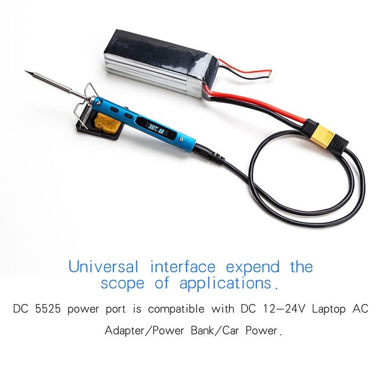 TS100 MINI Digital Electric Soldering Iron Station OLED Programable Interface DC5525 Built-in STM32 Chip Tools Kit New