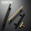 Dooroom Yu'an Brass Furniture Handles Nordic Modern Pastoral Wardrobe Dresser Cupboard Drawer Cylinder Black/Gold Pulls Knobs