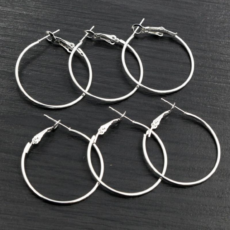 20pcs/Lot 15mm 20mm 25mm 30mm 5colors Plated Circle Round Hoop Round Big Circle Hoop Earrings DIY Women Jewelry Making