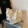 INS Corduroy Tote Bag Large Capacity Korean Style Travel Shoulder Bag with Handle Multi-Pockets Portable Handbag Daily Use