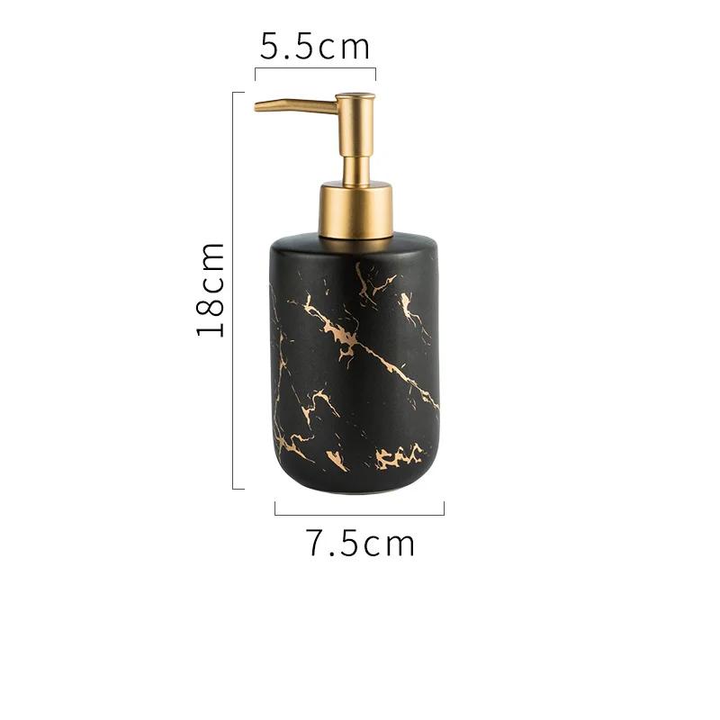 Ceramic Marble Pattern Liquid Soap Bottles Bathroom Shampoo Shower Gel Hand Wash Bottle Hotel Room Disinfection Press Bottle