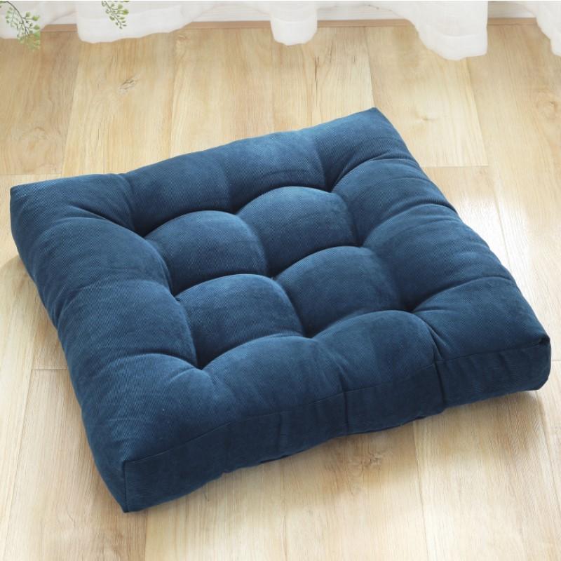 Große quadratische Bodenkissen Sitzgelegenheiten für Erwachsene Kinder Getuftetes Cord Kissen für Tatami Wohnzimmer Meditation Bodenkissen 45x45cm