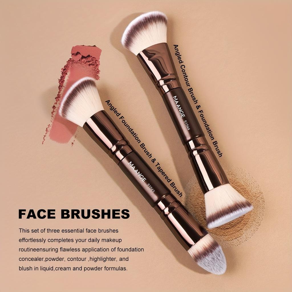6pcs Professional & Beginner Makeup Brush Set with Kabuki Brush - Soft Nylon Bristles, Foundation/Concealer/Blush Brushes Suitable for Skin Types