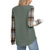 Women's Plaid Print Round Neck Long Sleeve Casual Loose Top