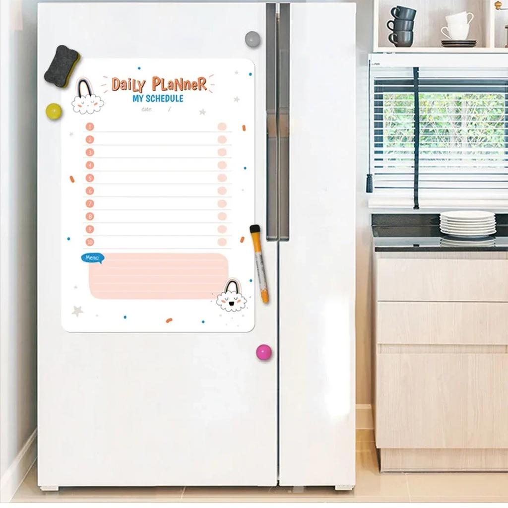 Magnetic Dry Erase Board Fridge Markers White Board Sheet Kitchen Erasable Flexible Refrigerator Magnet Grocery Planner List