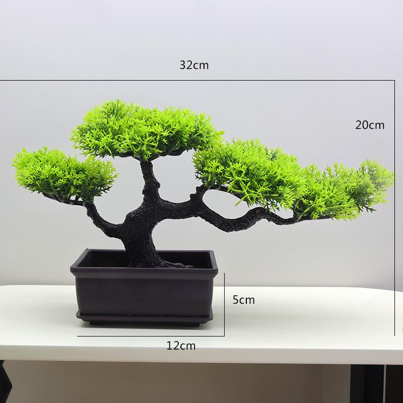 Faux Pine Bonsai Tree Indoor Decoration Plastic Green Plant For Living Space