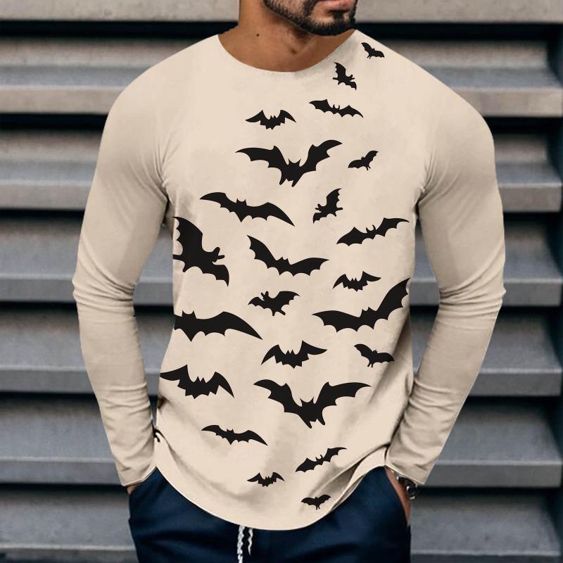 

Autumn Trend 3D Printed Bat Fashion Long Sleeved Leisure T-shirt S