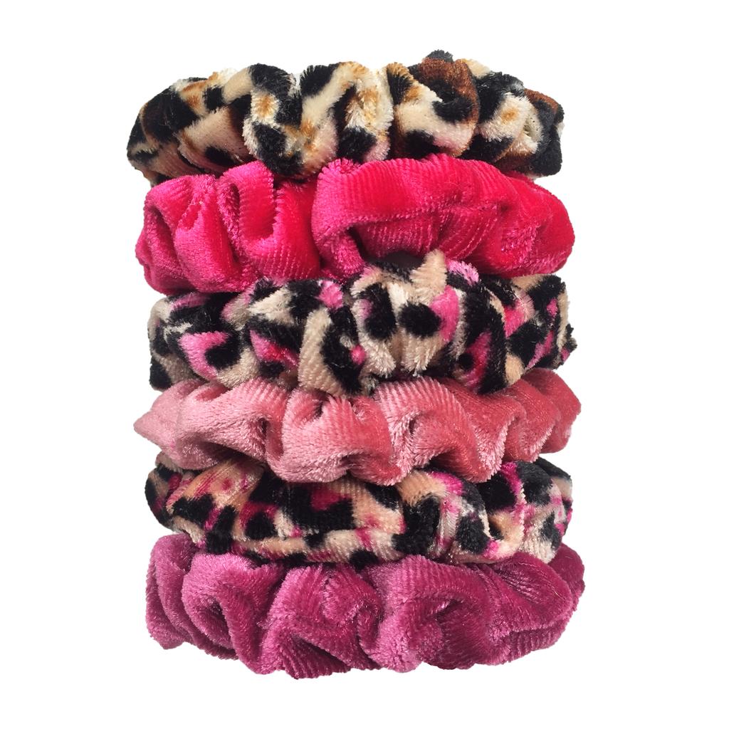 6pcs Scrunchies Women Velvet Scrunchy haar accessoires for boutique Cute Leopard High Quality Elastic Headwear Ponytail Hair Tie