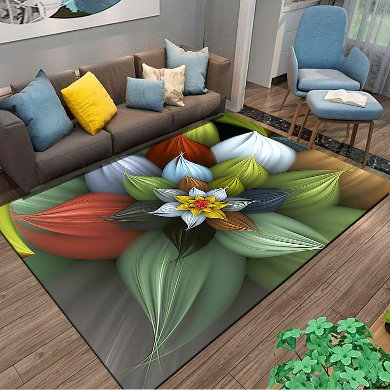 Colorful Abstract Flower Design Suitable As a Non-slip Mat for the Living Room or Bedroom Sofa
