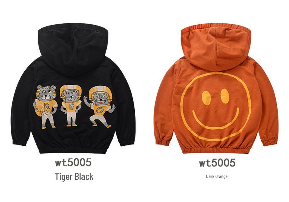Betop Kids' Korean Style Cartoon Hooded Sun Protection Jacket