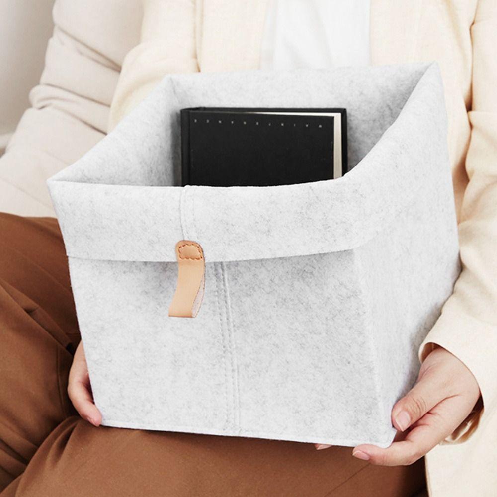 Container Felt Storage Basket Foldable Cloth Felt Storage Box Clothes Toys Holder  Bedroom