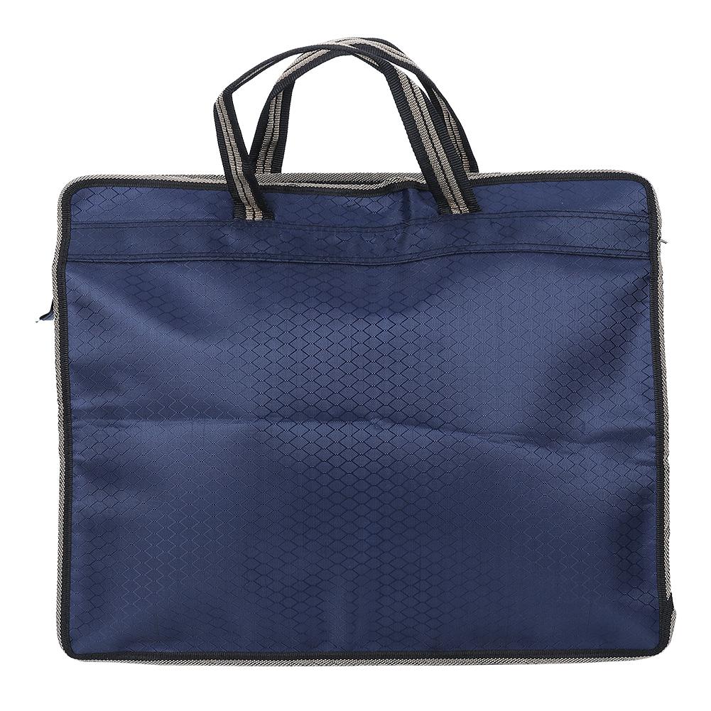 Portable Waterproof Oxford Cloth File Bag Zippered Business Meeting Document (Black)