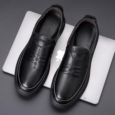 Chaussures Décontractées à Enfiler pour Homme en Cuir Véritable 2025 - Polyvalentes, à la Mode pour les Hommes d'Âge Moyen et les Personnes Âgées