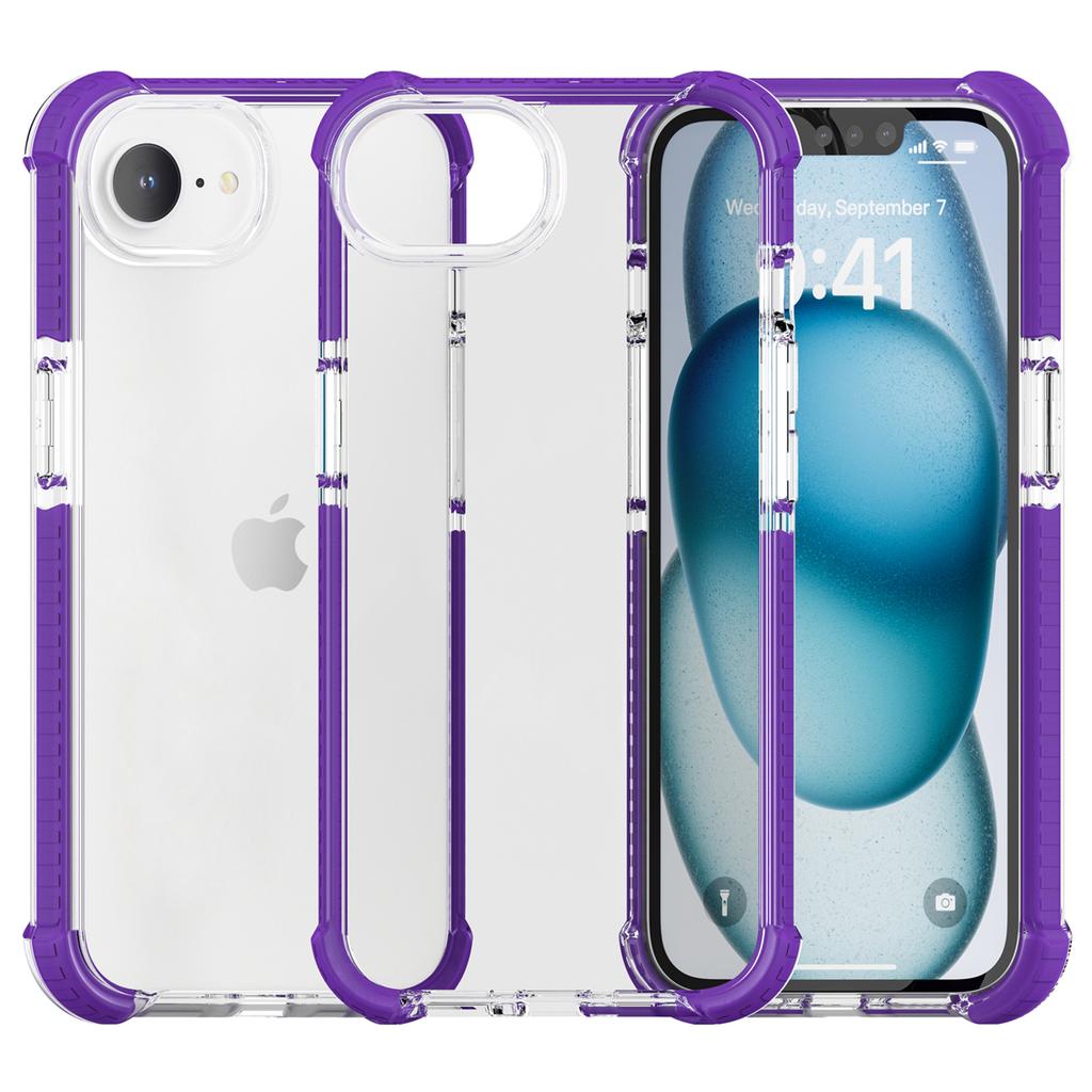 Für iPhone 16e Hülle 3-in-1 Sturzschutz TPU+TPE+Acryl Handyhülle