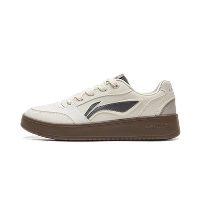 Li Ning Yuan Bao V3 Klassische Mode Weiße Sneaker Retro Vielseitig Dicke Sohle Bequem Rutschfest Abriebfest Low-Top Skateschuhe AGCV107-5