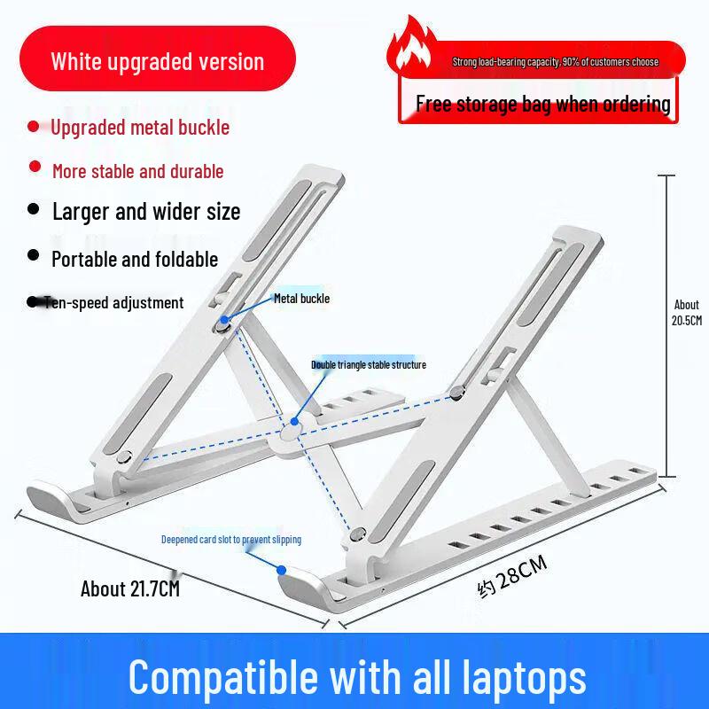 Adjustable 10-Level Portable Laptop & Tablet Stand