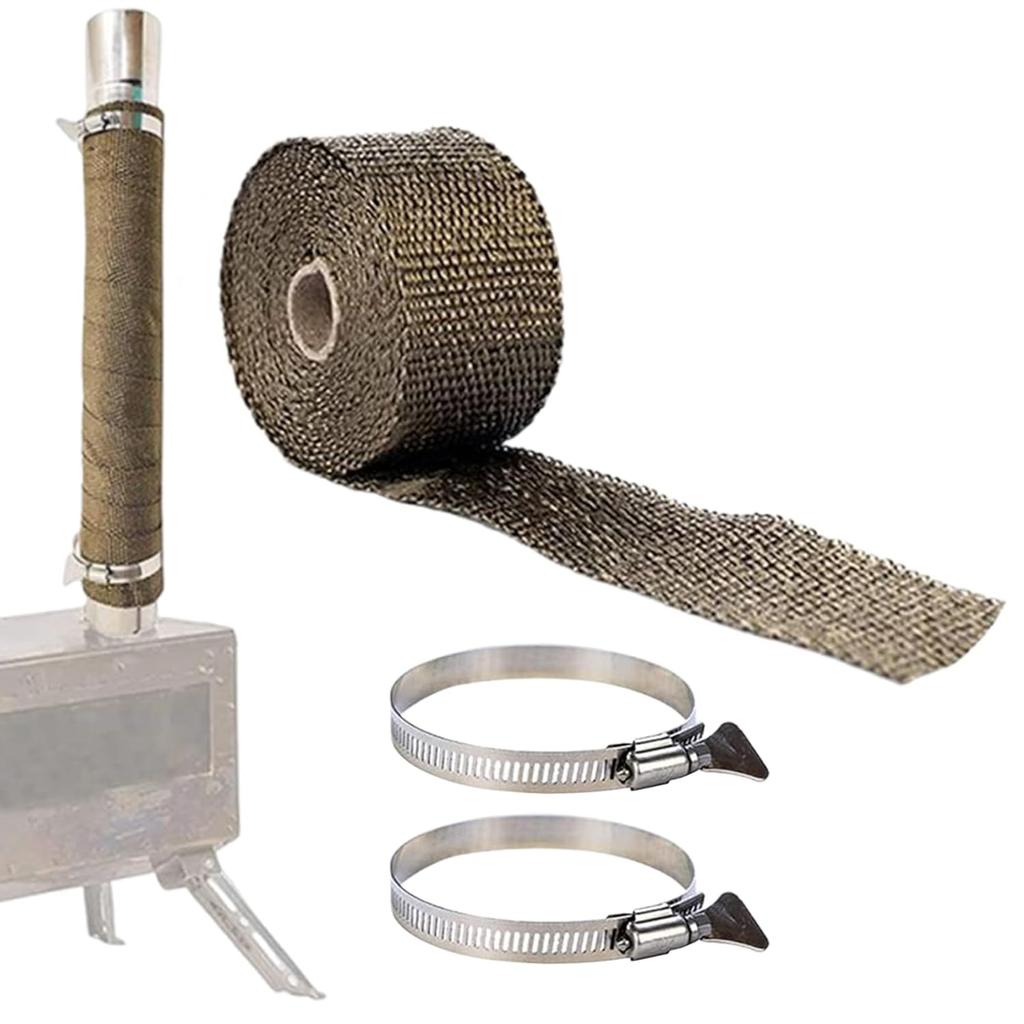 Pipe Wrap Tape Chimney Scald Protection ,Removable Protective Pipe Wrap Tape for Electrical Wire, Heater, Fireplace, Exhaust Tube, Furnace