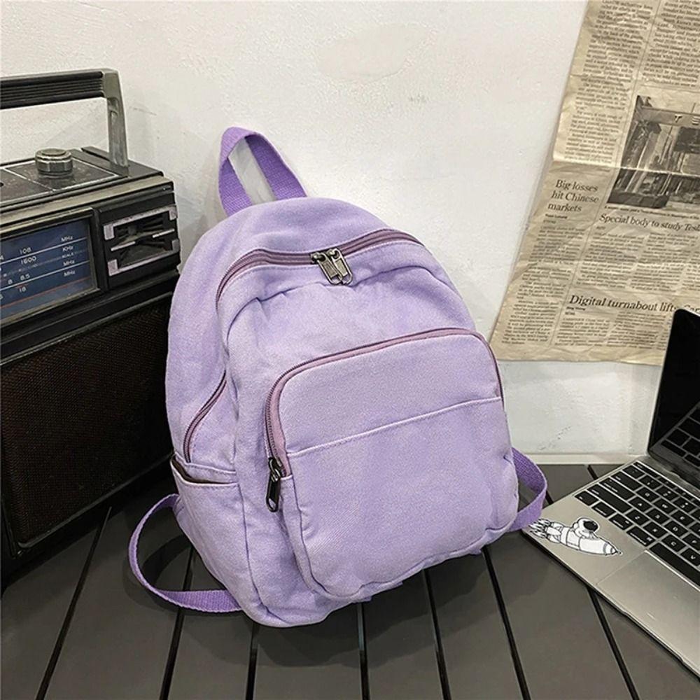 Retro Schoolbag Washable Shoulder Bag High Quality Canvas Leisure Backpack  College Student