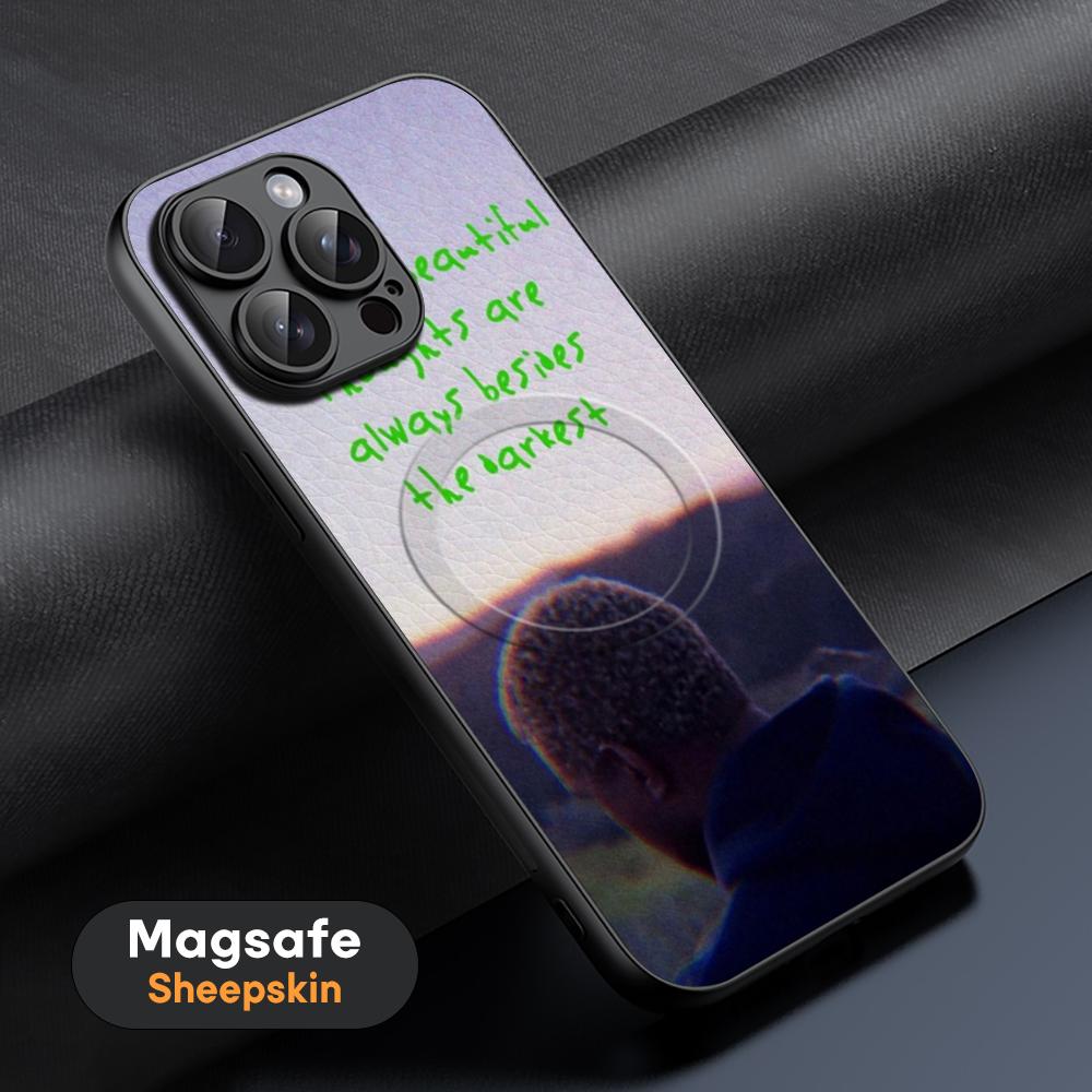 Rap K-kan-YE W-WE-ST Man Hot Phone Case For iPhone 17 16 15 14 13 12 11 Plus Pro Max  High-end Luxury Magsafe Sheepskin
