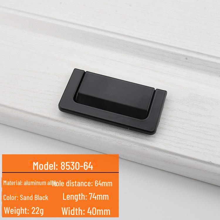 Black Zinc Alloy Concealed Handle Bedside Table and Wardrobe.