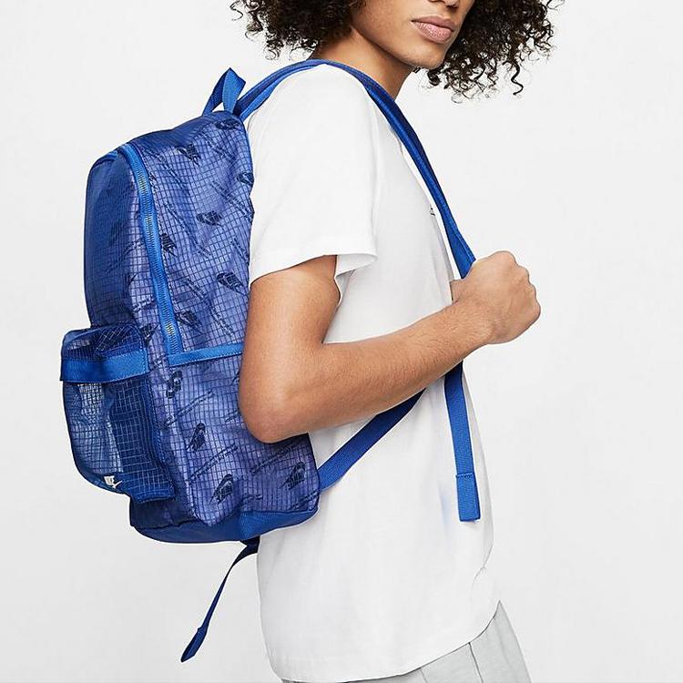 Nike Heritage 2.0 Casual Sports Zipper Backpack Unisex Backpacks Light-Blue CK7444-480