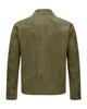 Fashionable Designer Men's Green Leather Warm Soft Handmade Suede Trendy Moto Biker Jacket