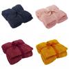 Polyester Knit Solid Color Furniture Blanket For Couch And Bed