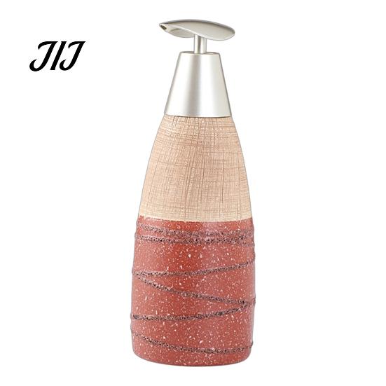 Easy Press Soap Dispenser Ceramic for Bathroom, 350/380ML Hand Bottle with Container Pump, Refillable Liquid Soap, Lotion and Shampoo Kitchen