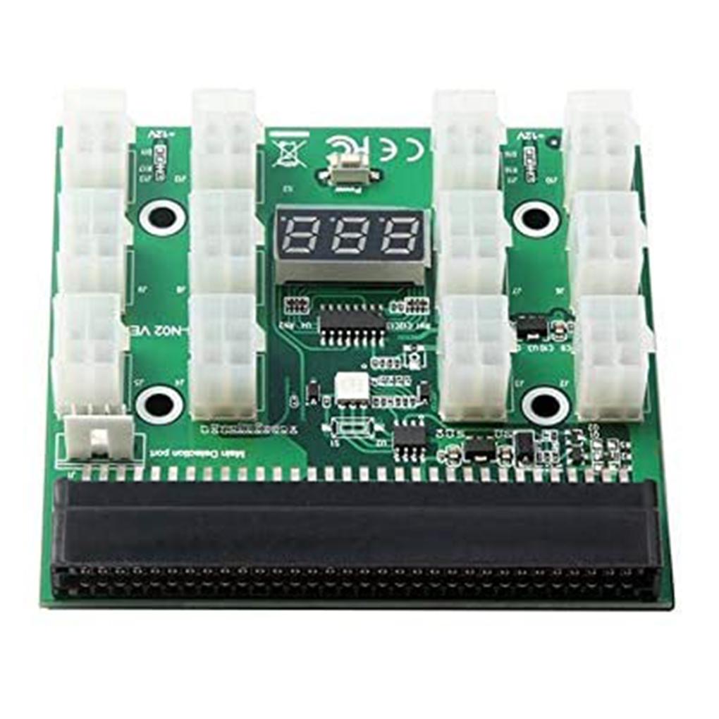 Breakout Board 17 / 12 Port 6Pin Connector LED Display 12V Power Module for 1200W 750W PSU GPU Miner BTC ETH