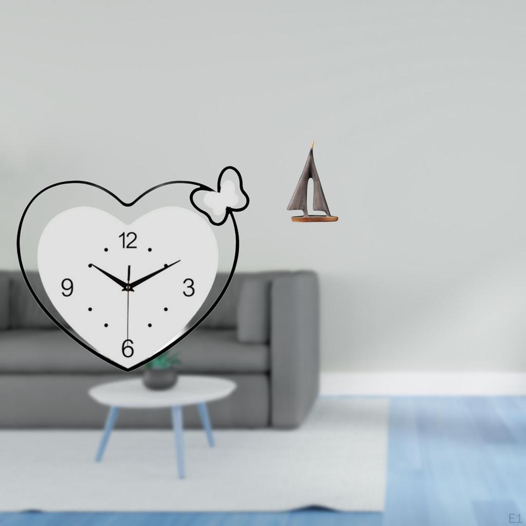 Acrylic Clock And Sailing Boat Statue Creative Decorative Art for Study Room Cafe Office Hotel